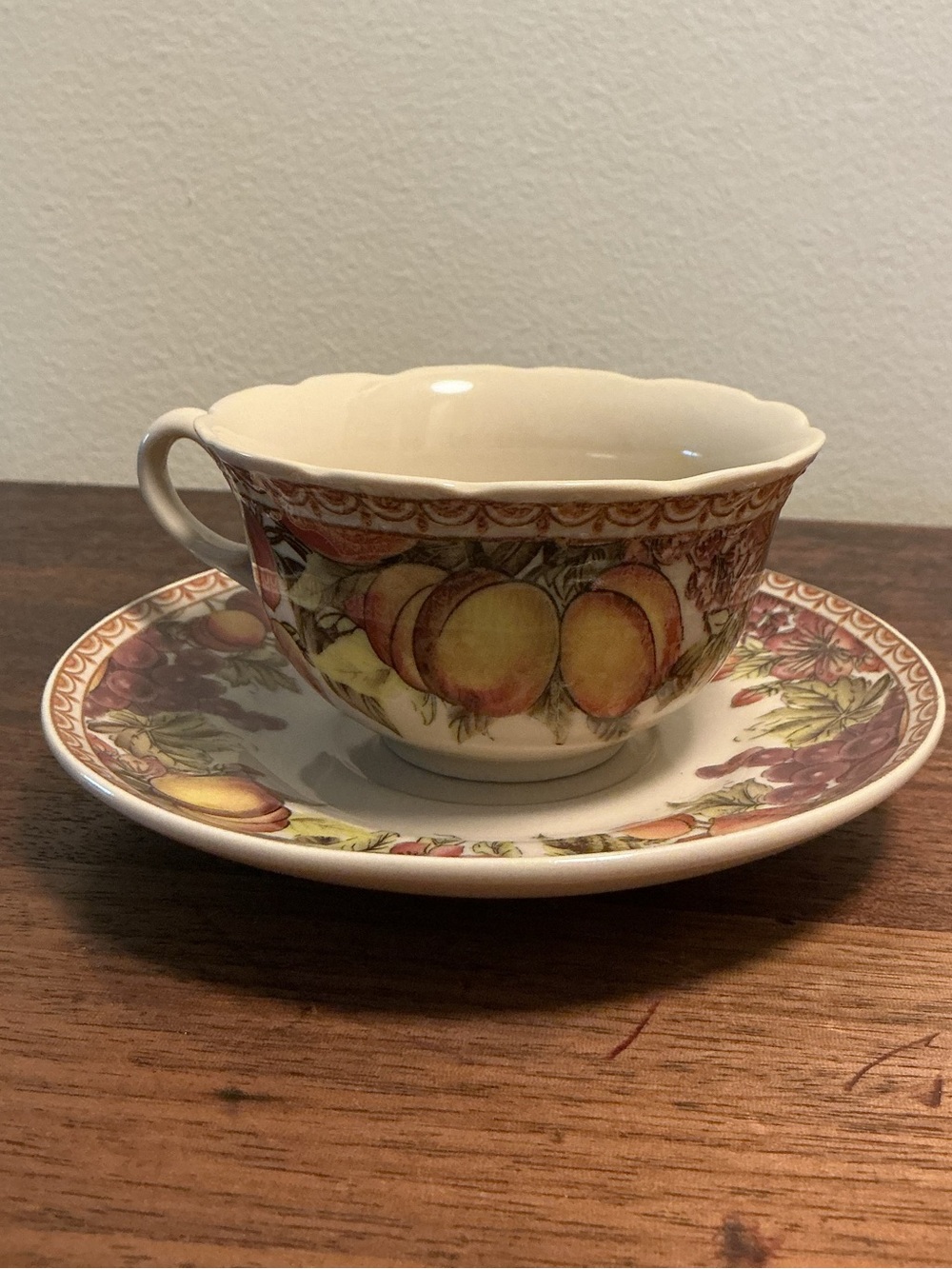 Burton + Burton Orchard’s Offering Cup & Saucer Fall Fruits Harvest Theme